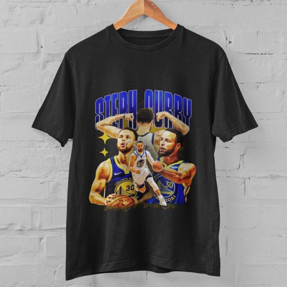 Steph Curry T-Shirt Basketball Graphic Tee Golden Retro Sports Fan Unisex 165